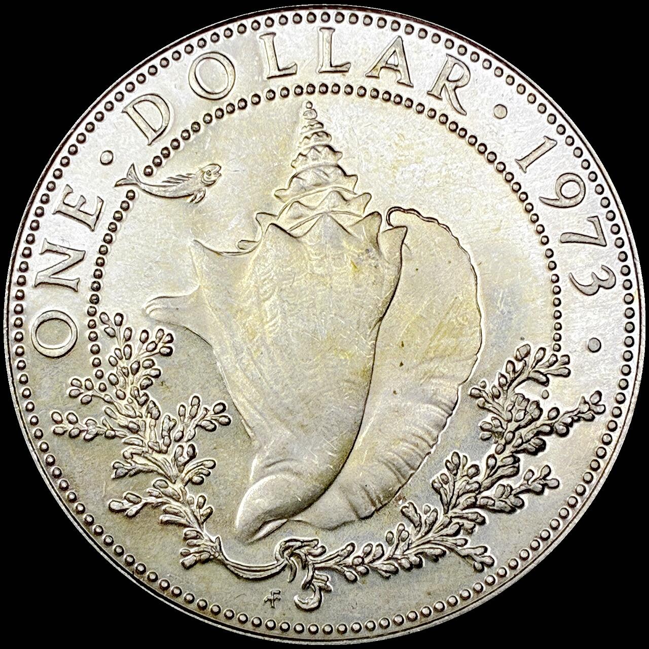 【雨安】【直播拍卖】【世界币章121期-裸币】2025-12-26 周五 19:30 保真 [现代裸币] Bahamas 巴哈马 1元 1973年 [18.14 g., 0.800 Silver]