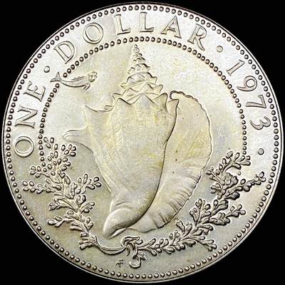 【雨安】【直播拍卖】【世界币章121期-裸币】2025-12-26 周五 19:30 保真 - [现代裸币] Bahamas 巴哈马 1元 1973年 [18.14 g., 0.800 Silver]