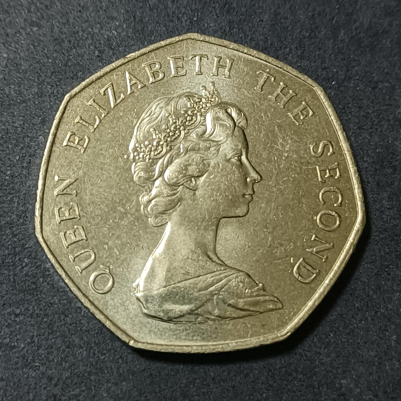 【游宝包邮场】蛇年第102期 英系国家硬币 福克兰群岛-50便士 1980年