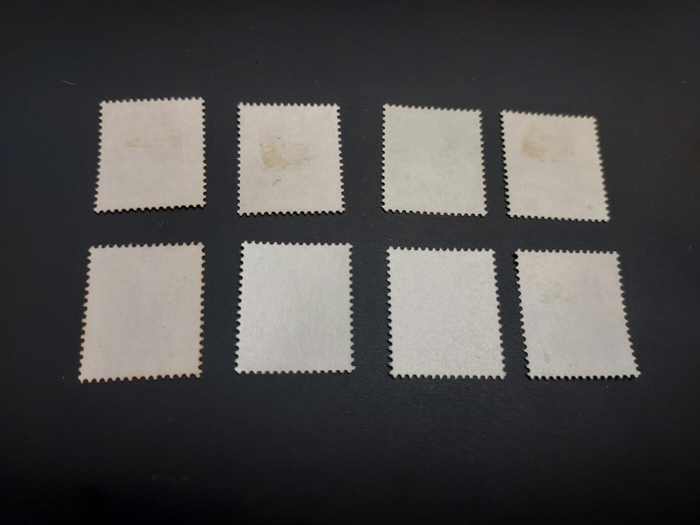 博彦收藏    12月29日 8点 邮票专场 全场包邮 香港 女皇石膏普票新票8枚，微黄上品