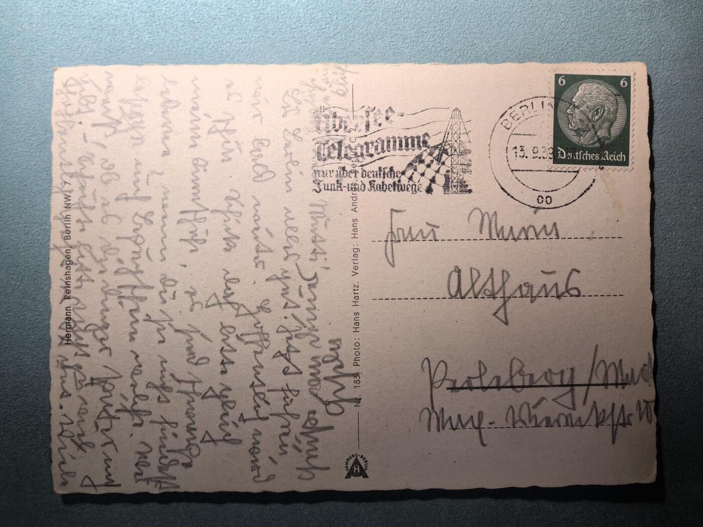 盛世勋华——号角文化勋章邮票专场拍卖第295期 德国（1939）1932年实寄明信片 贴兴登堡邮票 柏林胜利记功柱