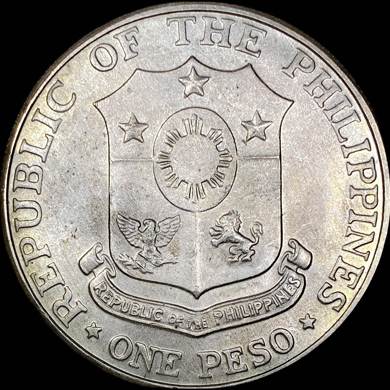 【雨安】【直播拍卖】【世界币章121期-裸币】2025-12-26 周五 19:30 保真 [现代裸币] Philippines 菲律宾 1比索 1967年 [26.00 g., 0.900 Silver]