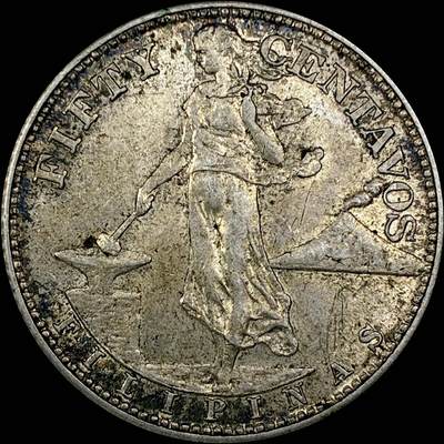 【雨安】【直播拍卖】【世界币章121期-裸币】2025-12-26 周五 19:30 保真 - [裸币各国] Philippines 美属菲律宾 50分 1944年