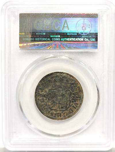 博洋堂世界钱币拍卖第154期（全场包邮） 公博 XF01 西属墨西哥1756年费六地球双柱2瑞尔银币（标签年份有误）