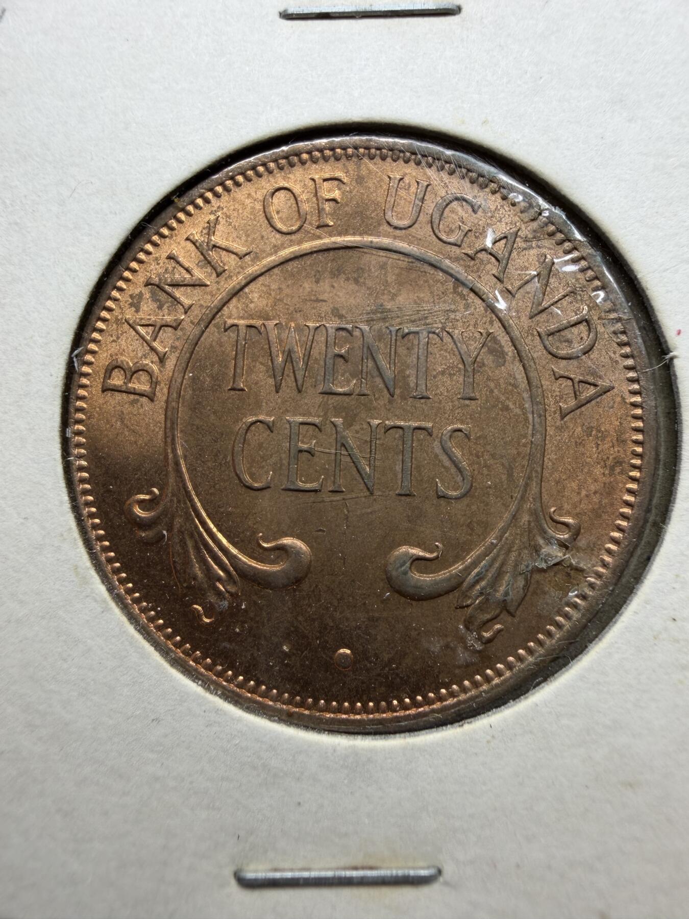 2025年集古藏今外币拍卖第十一期-第4场—（总第294拍），可以寄存60天，满160元包邮。 1965年乌干达20分