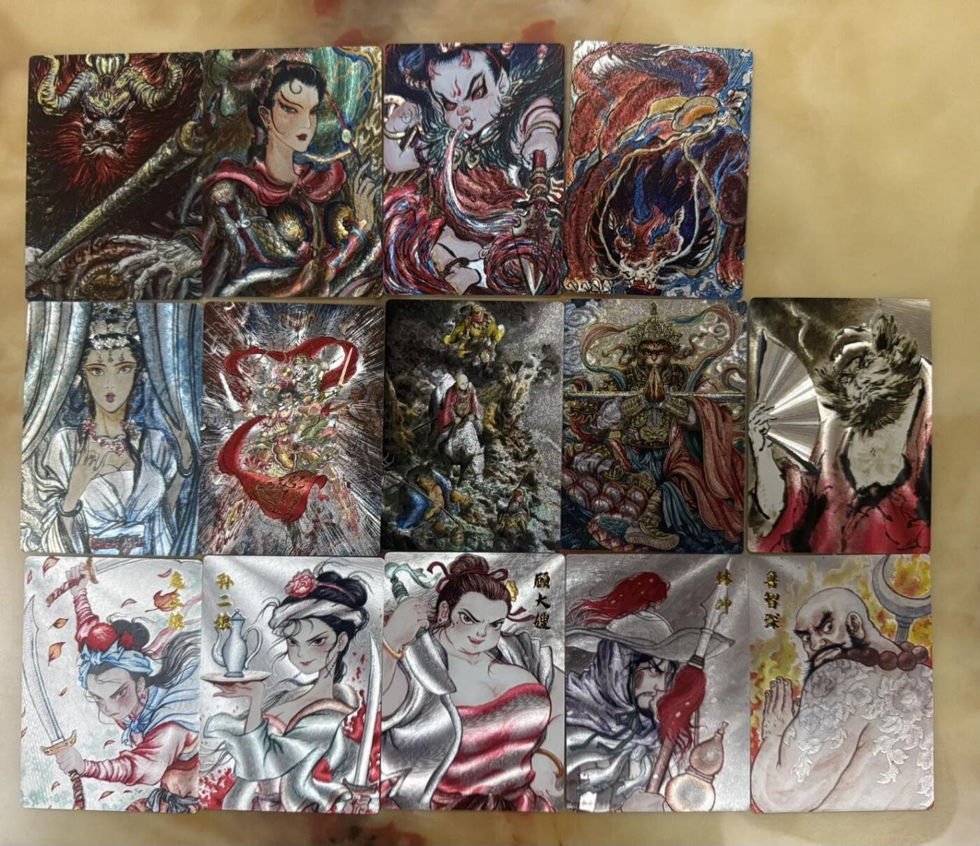 月落卡牌大清仓第3期 权迎东绘西游之牛魔王一家   粗闪套卡一套