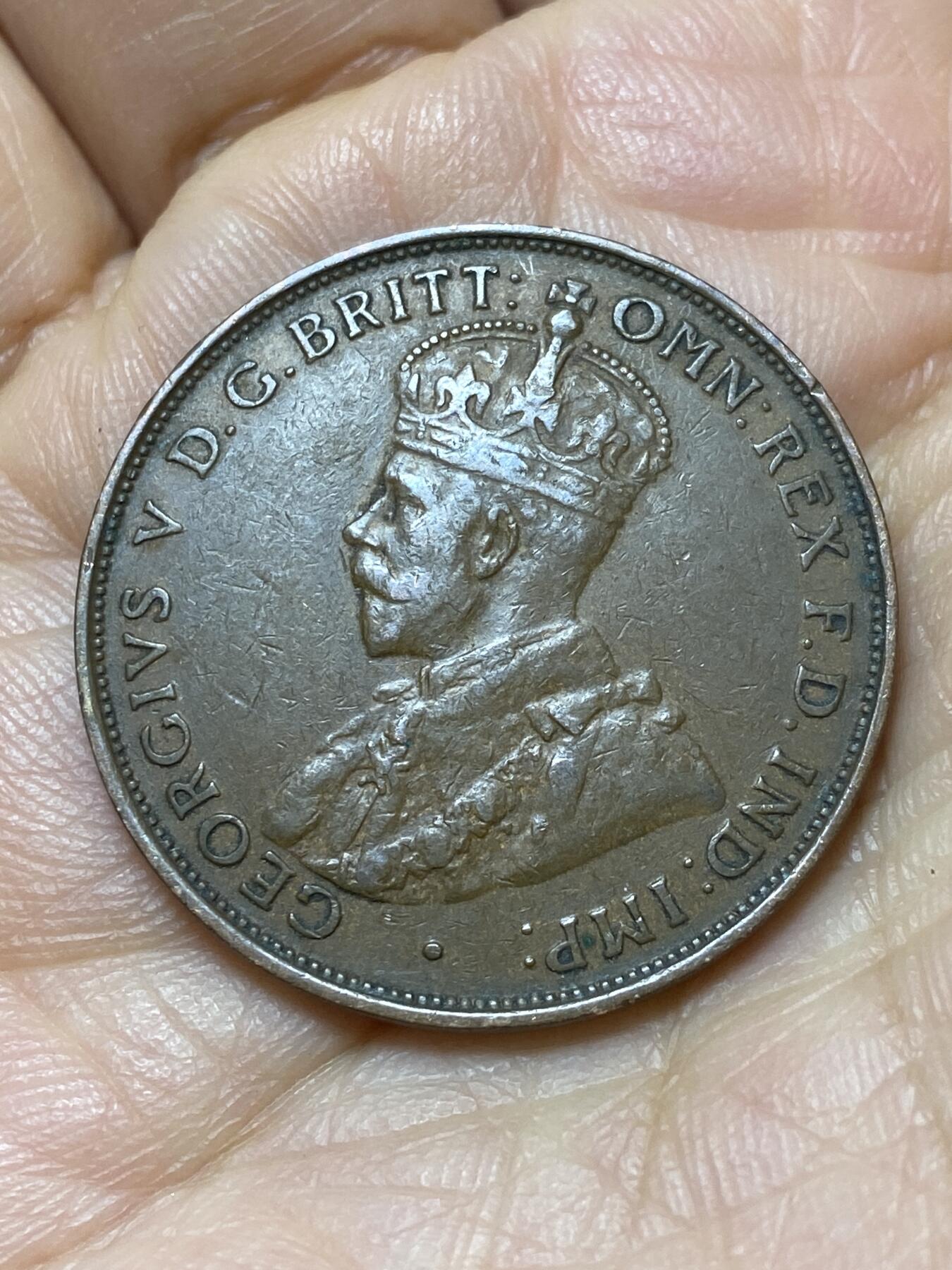 2025年第一百四十四场(总第一百七十场）品种丰富英国一线回流散币年末特拍场第一场(免佣金) 澳大利亚🇦🇺1934年1便士(乔治五世时期，m版墨尔本造)