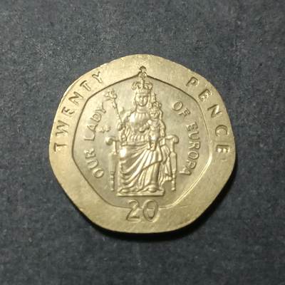 【游宝包邮场】蛇年第102期 英系国家硬币 - 直布罗陀-20便士 1998年