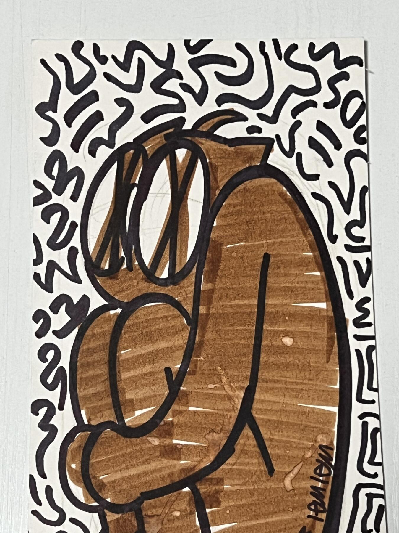 零元拍：代客拍歪歪亲笔签名亲绘原画色卡，尺寸：12.9X24.3CM，不是复制画哦