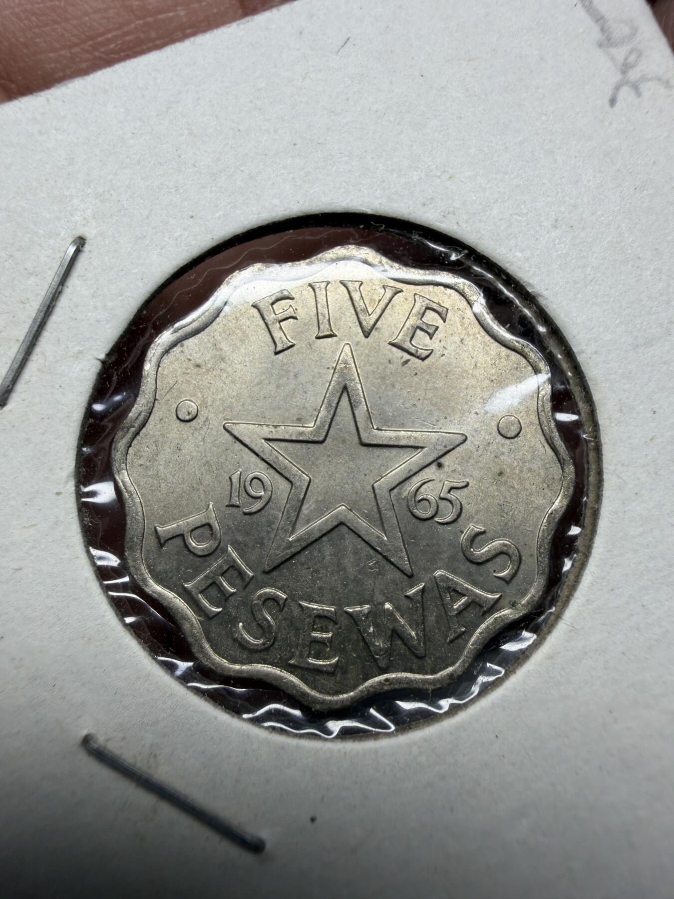 2025年集古藏今外币拍卖第十一期-第4场—（总第294拍），可以寄存60天，满160元包邮。 1965年加纳5比塞瓦