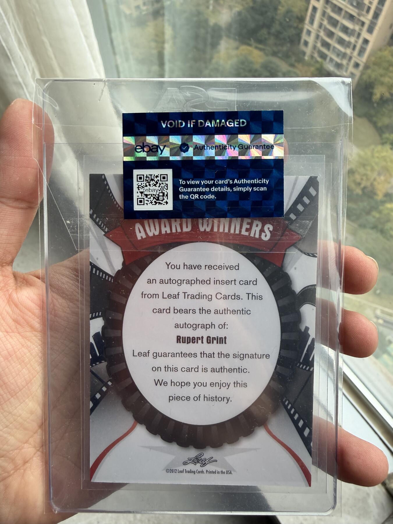 PSA认证哈利波特主演罗恩韦斯莱扮演者鲁伯特格林1/1亲签