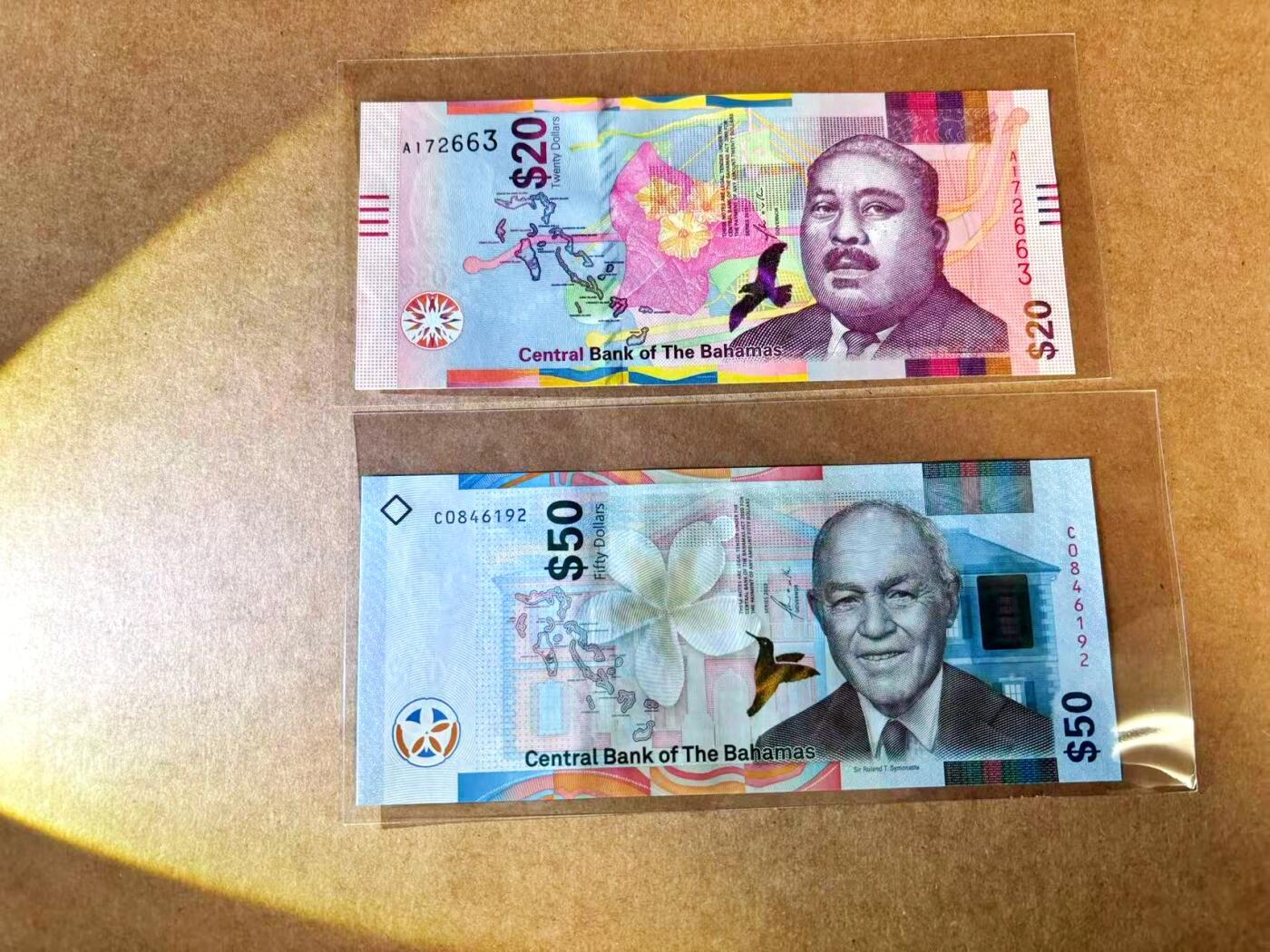 【Blue Auction】世界纸币精拍第767期——18级TOP拍卖/信誉/品质/专业/高效💫 【一组2张】巴哈马20-50元 全新UNC