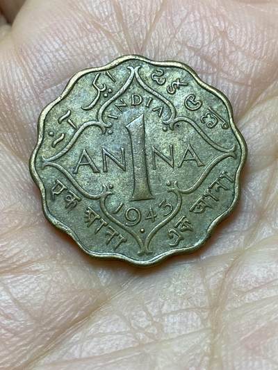 2025年第一百四十四场(总第一百七十场）品种丰富英国一线回流散币年末特拍场第一场(免佣金) - 英属印度1943年1安娜(乔治六世第三版，b版孟买造)