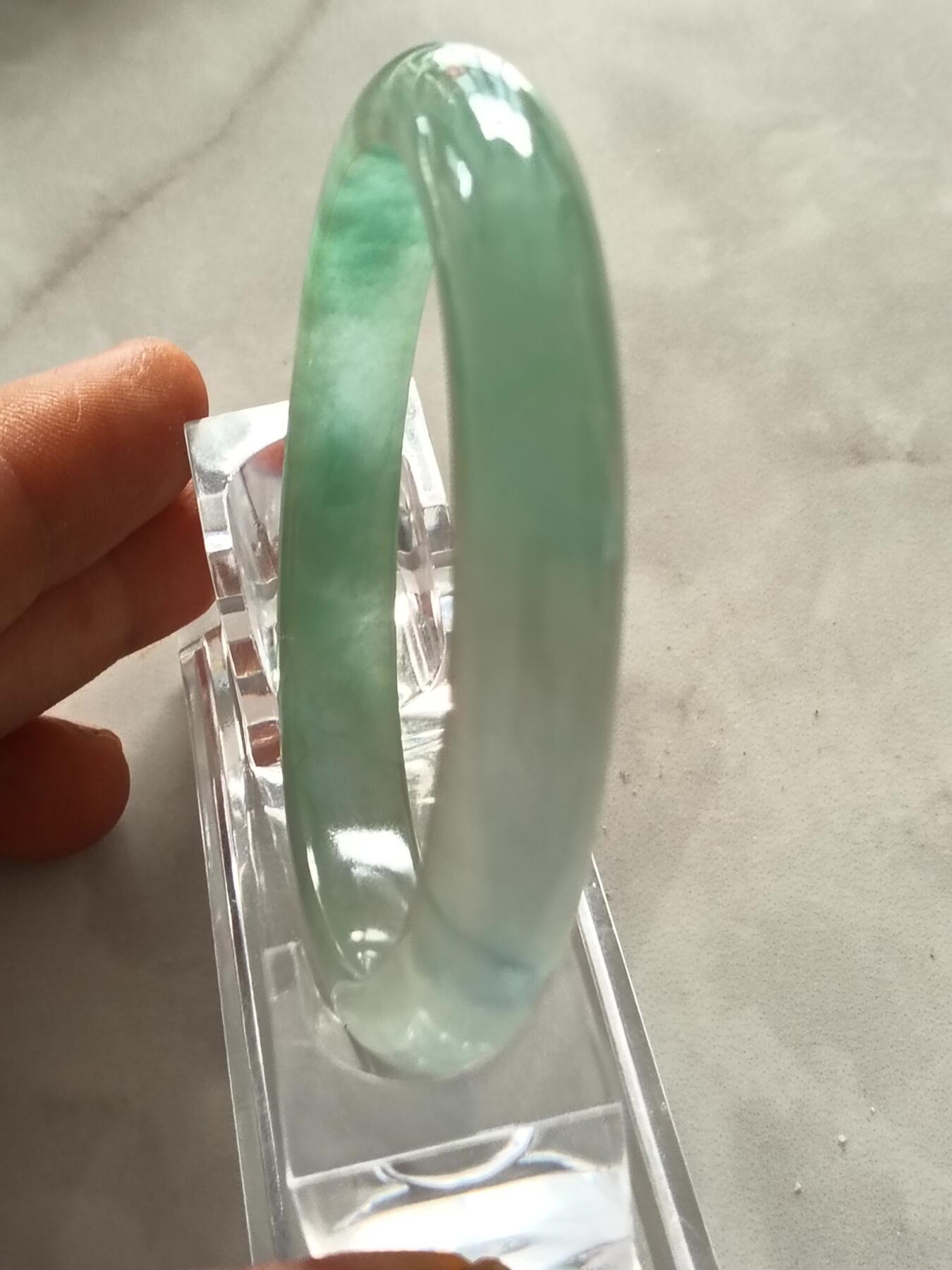 冰种翡翠手镯  圈口58mm