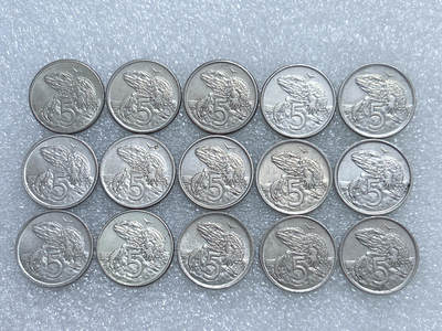 第一海外回流一元起拍收藏 散集专场  第281期 - 新西兰5分硬币 15枚