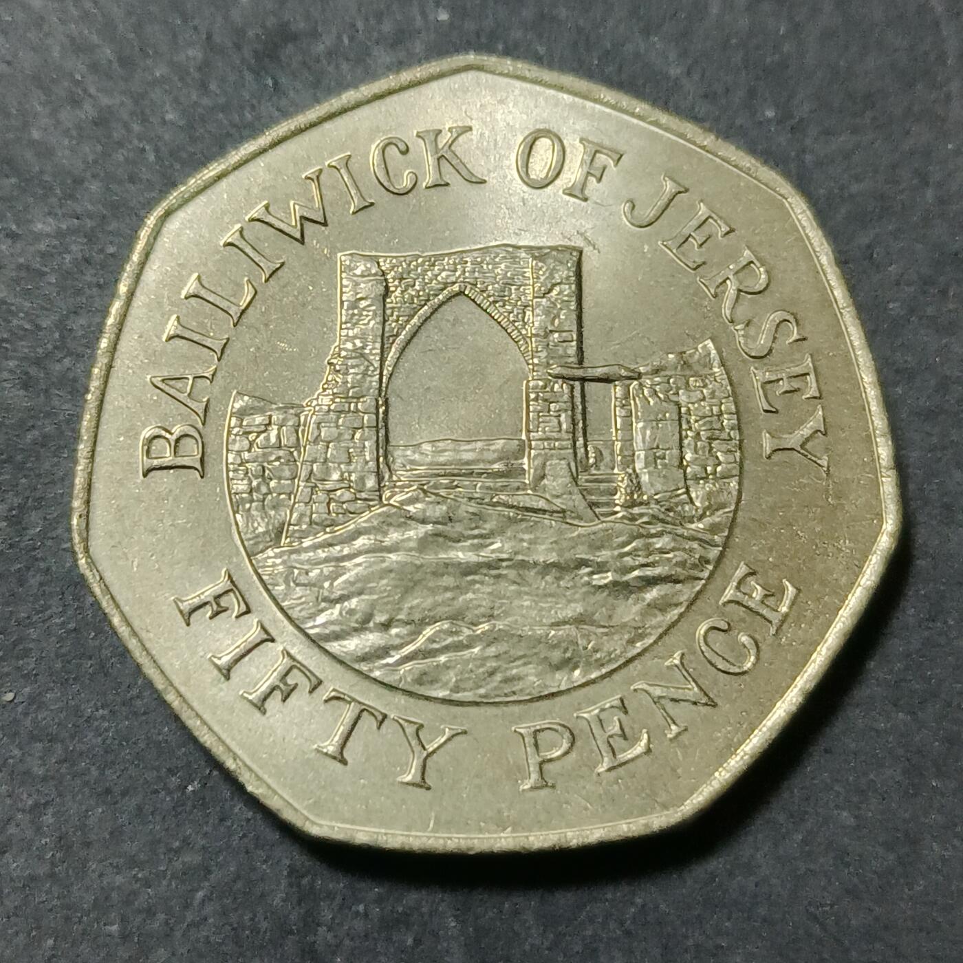 【游宝包邮场】蛇年第102期 英系国家硬币 泽西岛-50便士 1994年