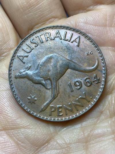 2025年第一百四十四场(总第一百七十场）品种丰富英国一线回流散币年末特拍场第一场(免佣金) - 澳大利亚🇦🇺1964年1便士(伊丽莎白二世青年桂冠，第二版，p版珀斯造)