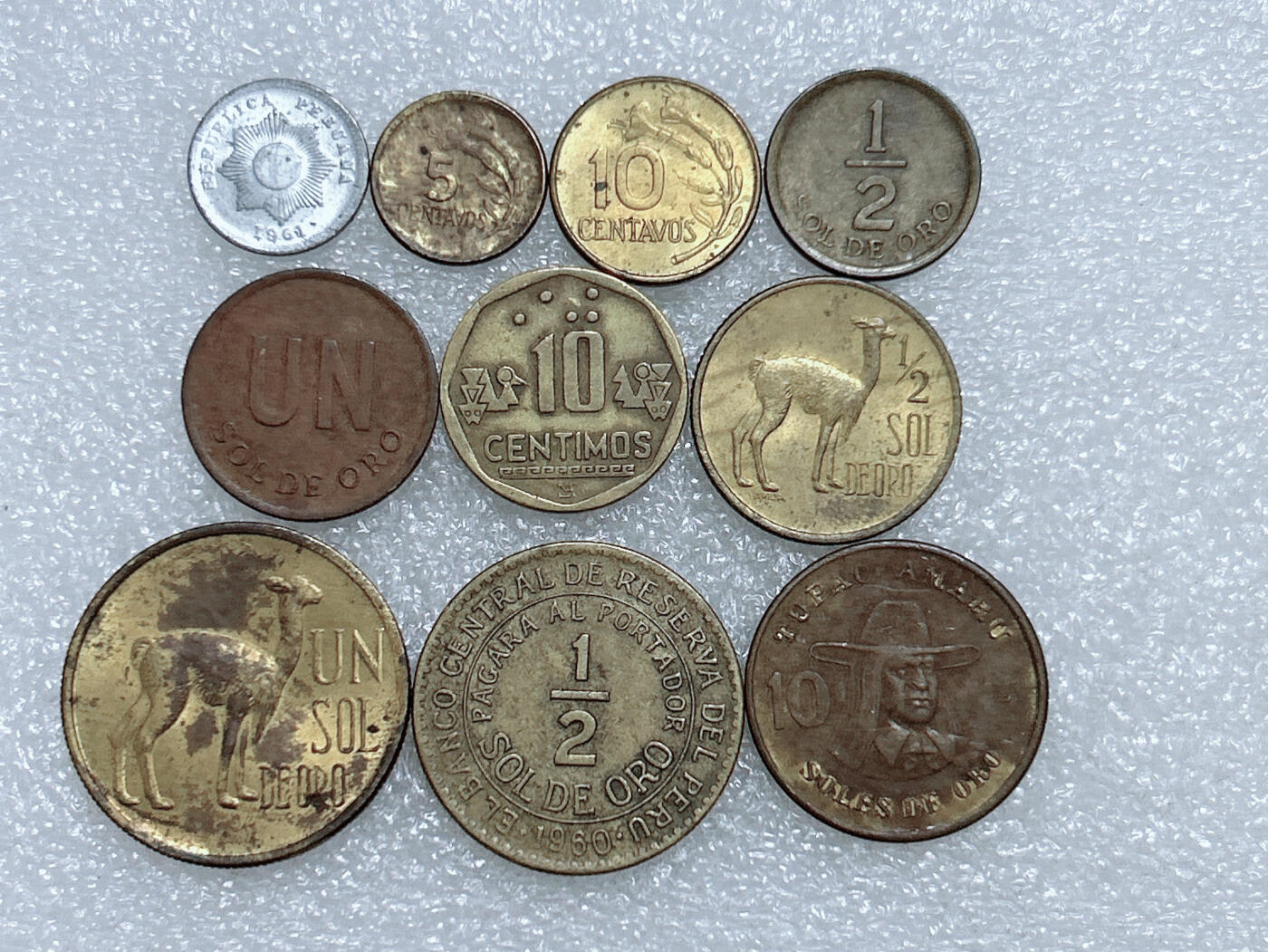 第一海外回流一元起拍收藏 散集专场  第281期 秘鲁不同面值硬币 10枚