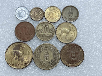 第一海外回流一元起拍收藏 散集专场  第281期 - 秘鲁不同面值硬币 10枚