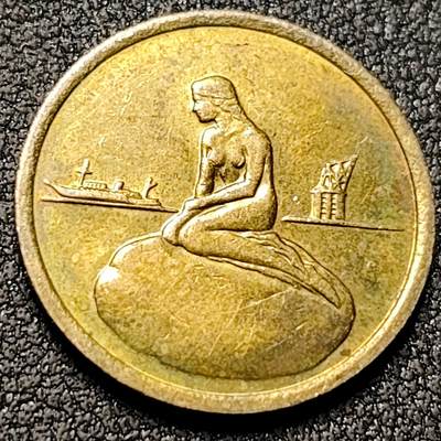 泉币菌-第153场-平安夜专场 - 少见 丹麦 哥本哈根 早期 美人鱼电车代币 TOKEN 3.2克 20.47MM 铜币