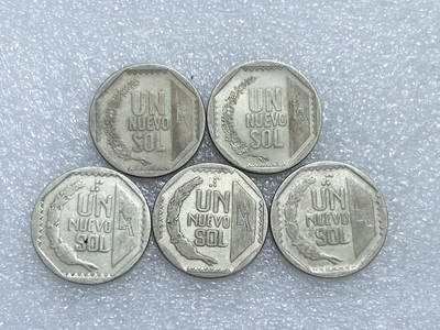 第一海外回流一元起拍收藏 散集专场  第281期 - 秘鲁1比索硬币 5枚