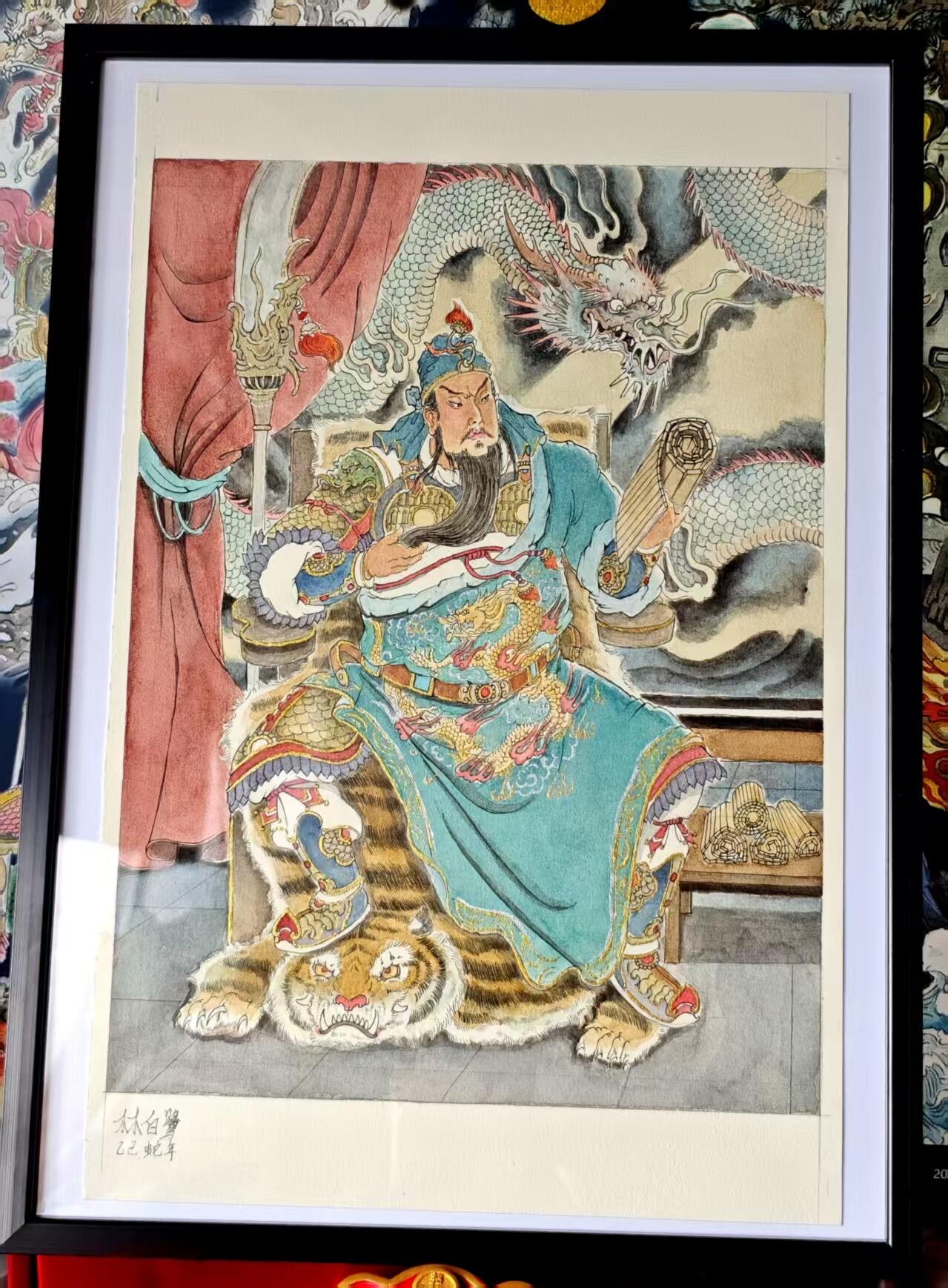 白泽拍卖卡牌手绘专场第30期（白金之夜 跨年大拍） 2025 林白鹭手绘画 读春秋 A4尺寸 已装裱