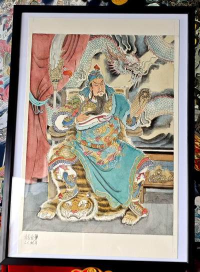 白泽拍卖卡牌手绘专场第30期（白金之夜 跨年大拍） - 2025 林白鹭手绘画 读春秋 A4尺寸 已装裱