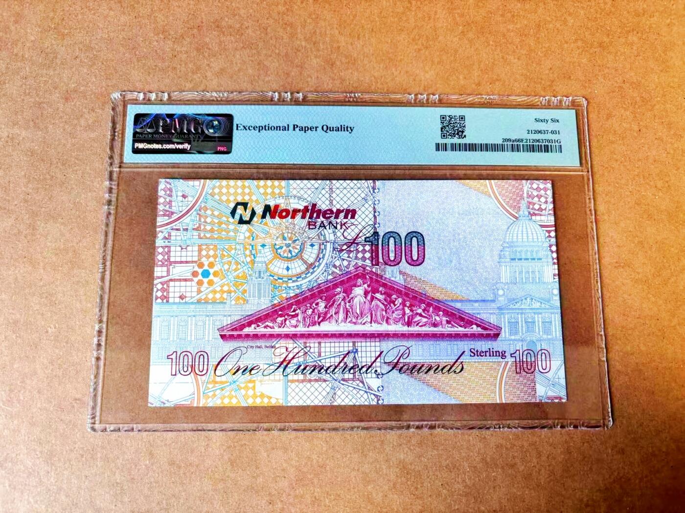 【Blue Auction】世界纸币精拍第767期——18级TOP拍卖/信誉/品质/专业/高效💫 【无47】北爱尔兰 2005年100镑 PMG66EPQ 