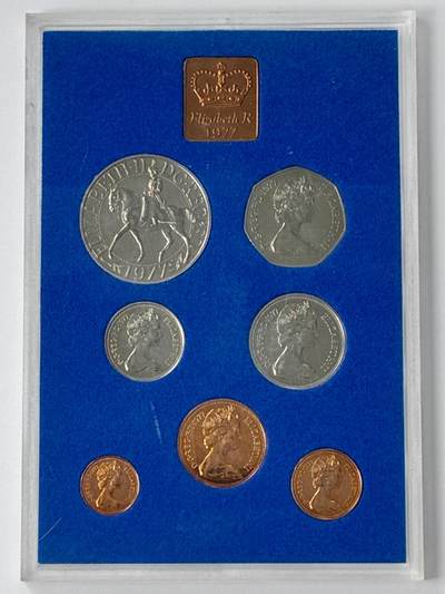 【雨安】【直播拍卖】【世界币章121期-裸币】2025-12-26 周五 19:30 保真 - [现代套币] Great Britain 英国 套币 精制套币 1977年