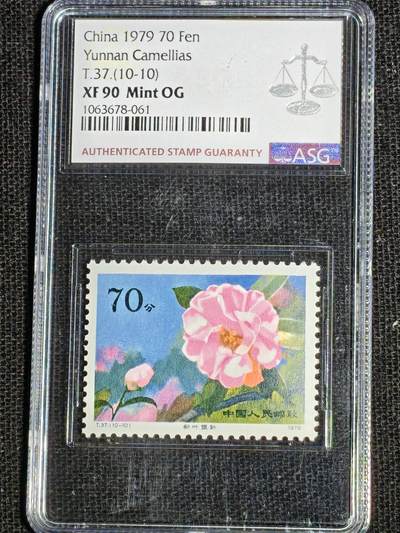 刘世昌艺术品销售中心～虎踞龙蟠*金杨在线联拍群第521期 1979年T.37.  《山茶花》 特种邮票（ASG  XF90  编号：1052776-002等）一套10枚。