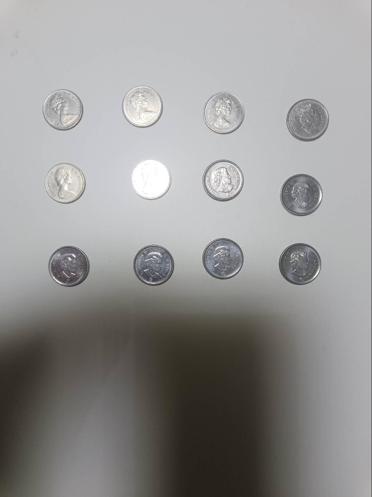 【20251226】非全新纸币和硬币第318场 加拿大10分硬币12枚，有重复