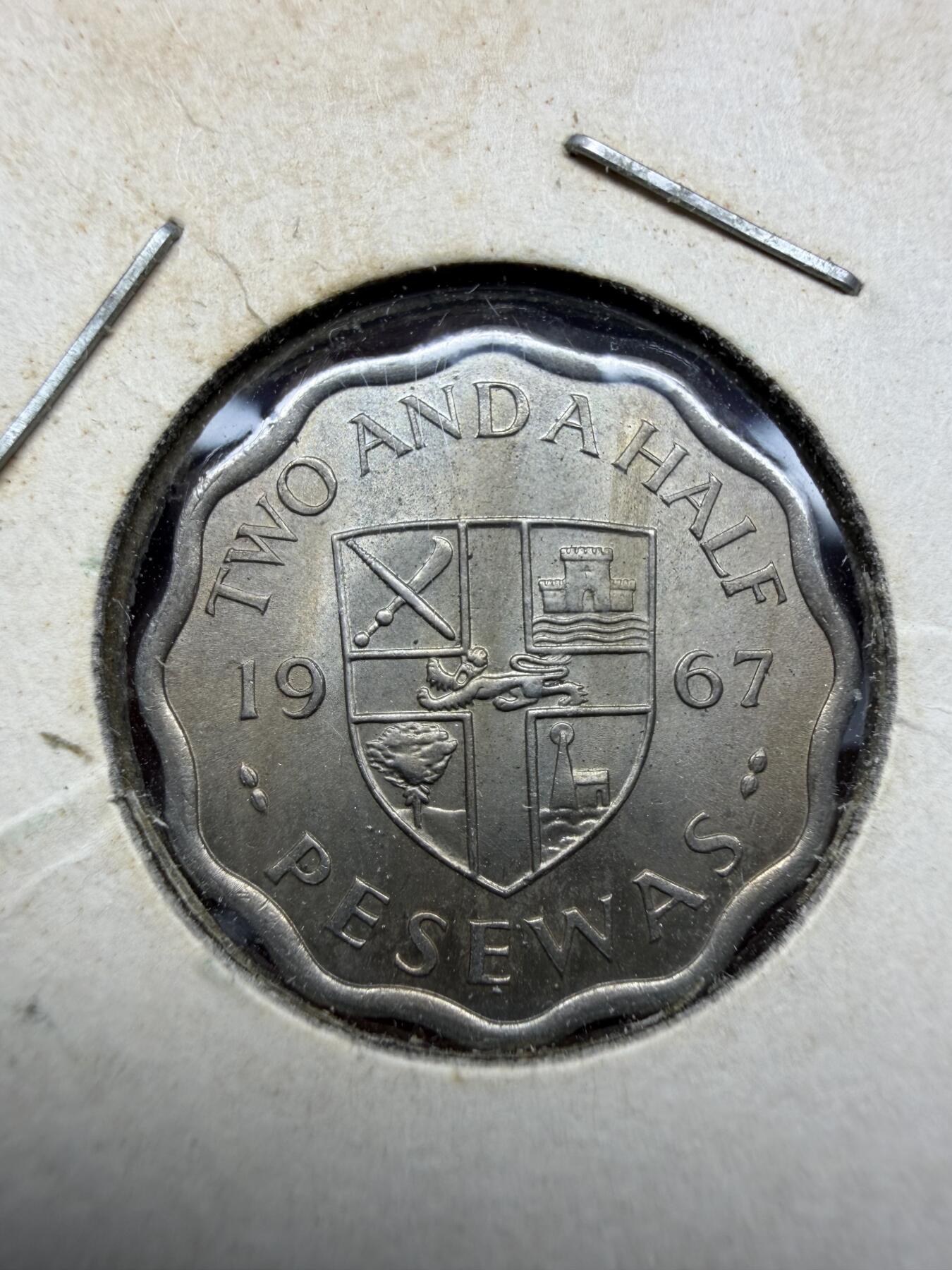 2025年集古藏今外币拍卖第十一期-第4场—（总第294拍），可以寄存60天，满160元包邮。 1967年加纳2.5比塞瓦