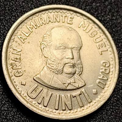 泉币菌-第154场-圣诞节专场 - 格拉夫 秘鲁1986年 1印蒂人物镍质硬币25mm