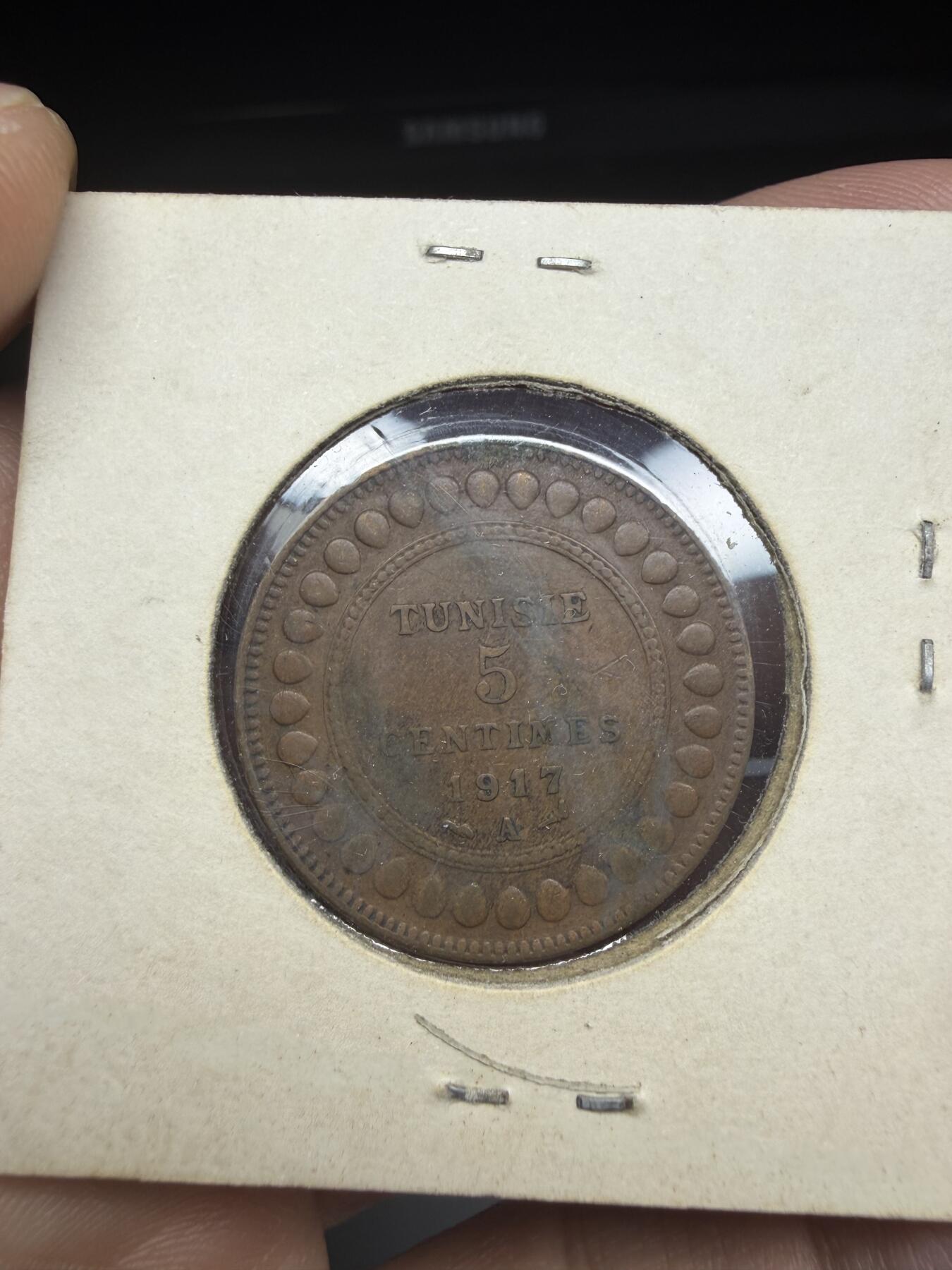 2025年集古藏今外币拍卖第十一期-第4场—（总第294拍），可以寄存60天，满160元包邮。 1917年突尼斯5分