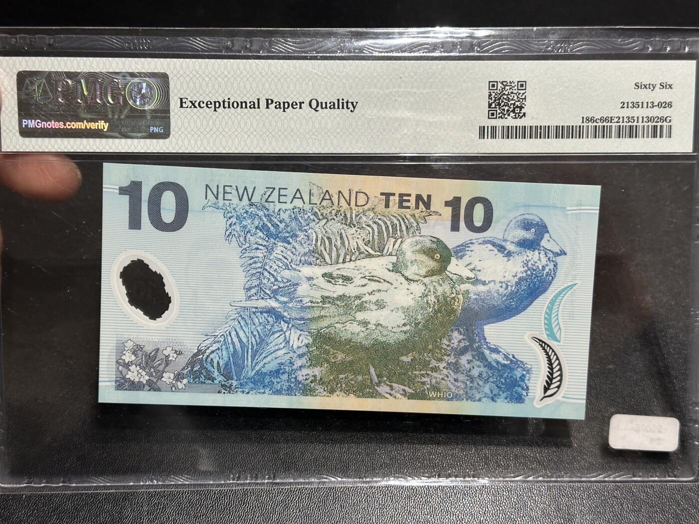 《外钞收藏家》第五百九十六期（精品大拍场）（本平台长期征集拍品、欢迎藏友们联系合作） 2013年新西兰10元 PMG66