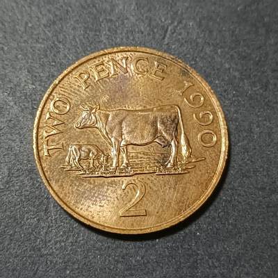 【游宝包邮场】蛇年第102期 英系国家硬币 - 根西岛-2便士 1990年