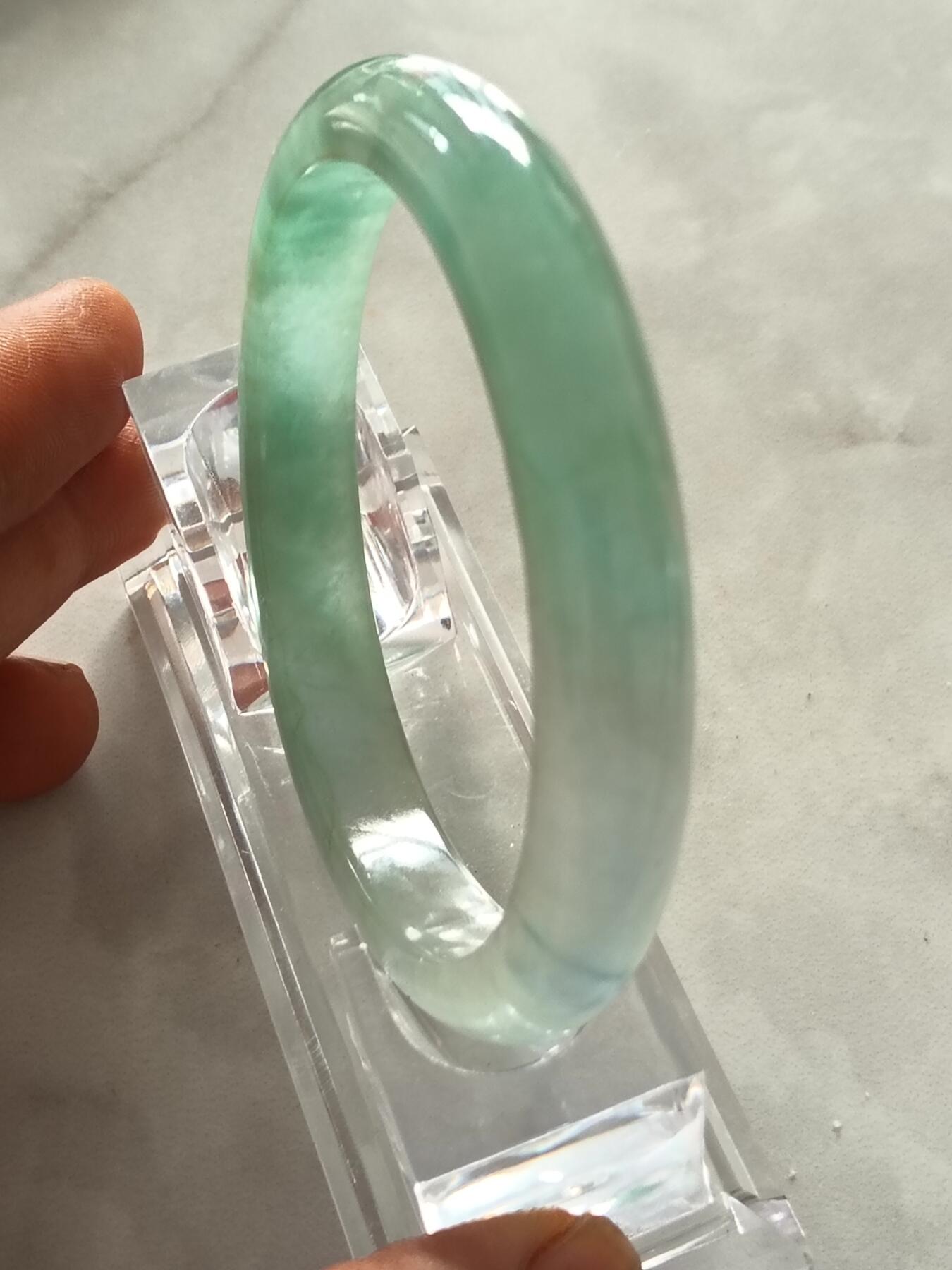 冰种翡翠手镯  圈口58mm