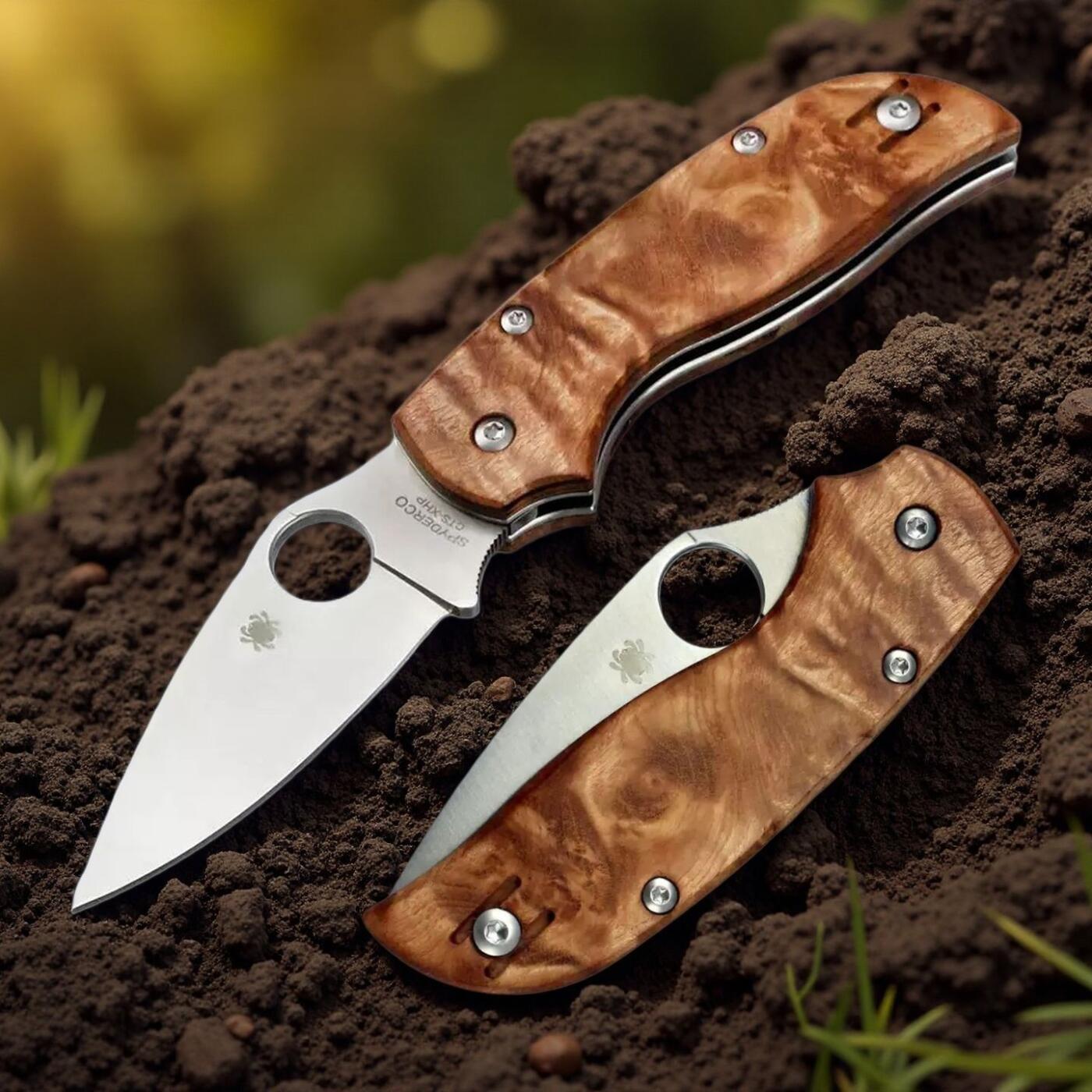 蜘蛛 c152影木柄折刀