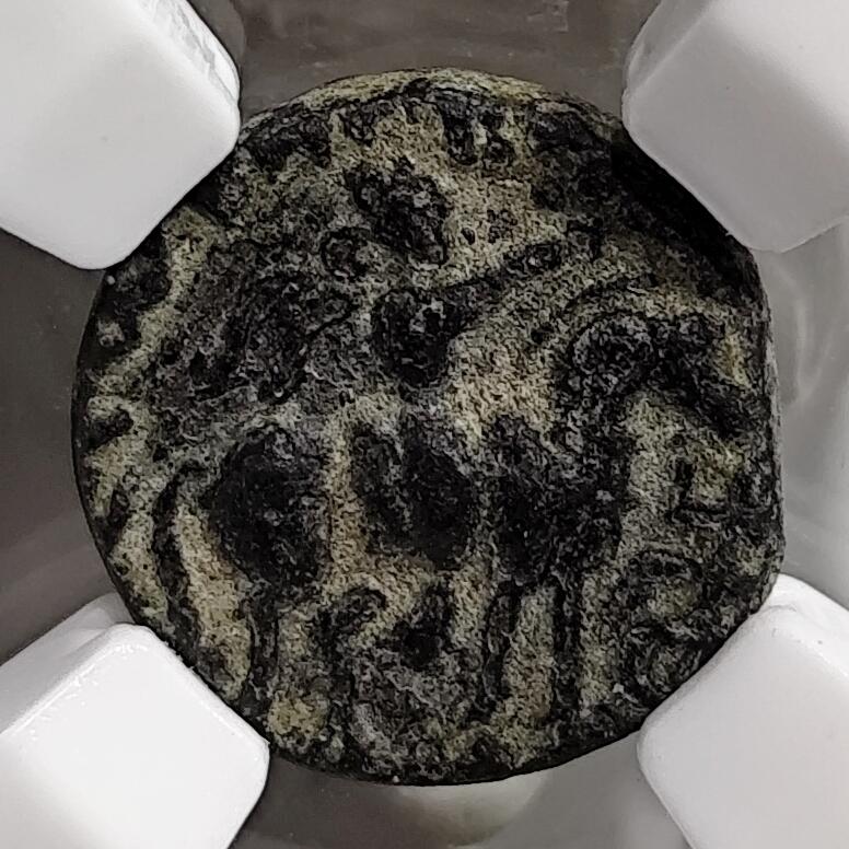 希腊罗马丝路打制币化石【中外钱币放漏】专场！陆小鱼的钱币仓，限时拍卖第080场 印度-塞克王朝 阿泽里西斯铜币