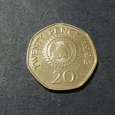 【游宝包邮场】蛇年第102期 英系国家硬币 - 根西岛-20便士 1992年