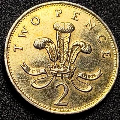 泉币菌-第154场-圣诞节专场 - 1986年 英国2 便士 硬币 伊丽莎白女王 孔雀翎皇冠 外国钱 26mm