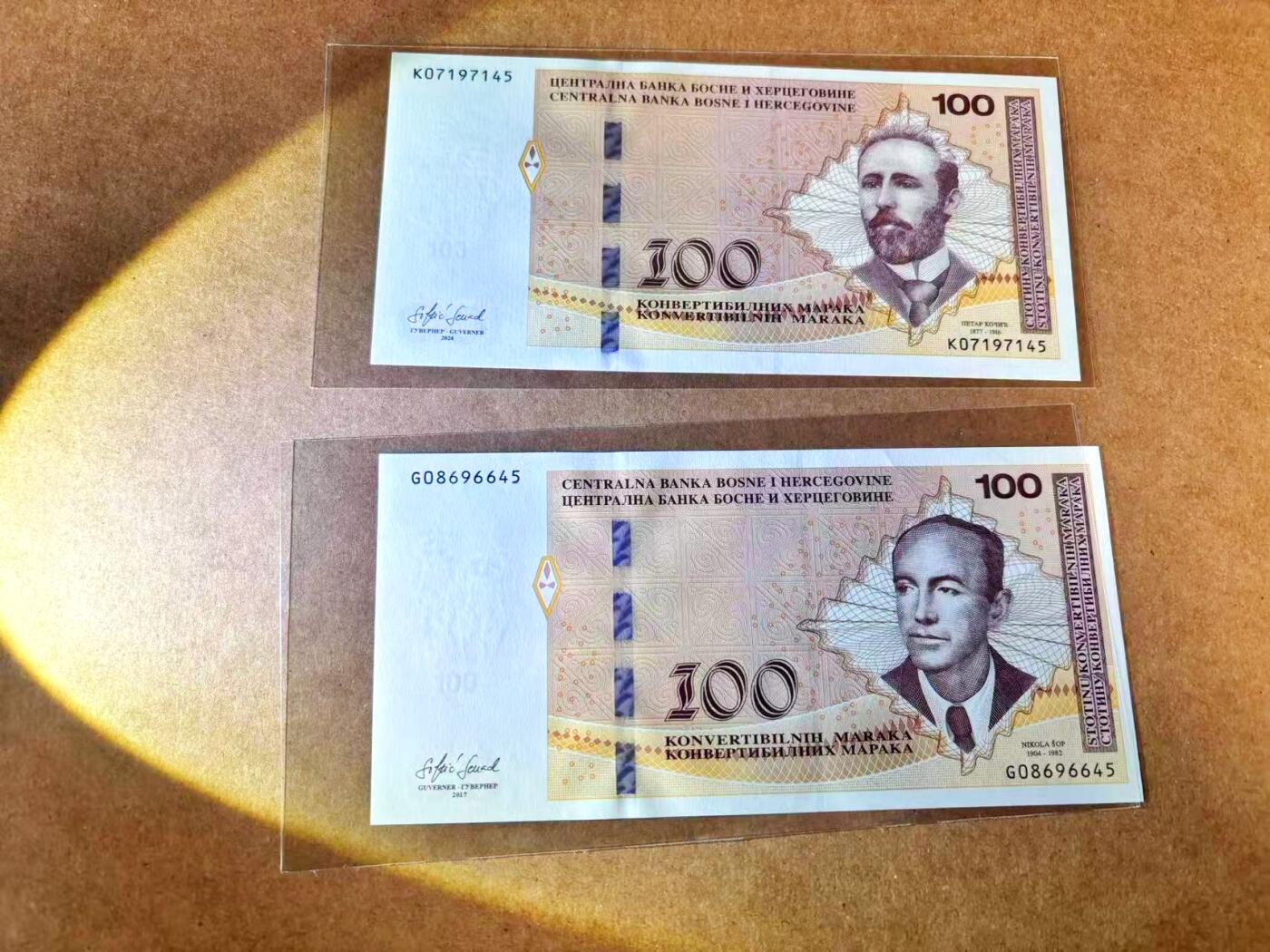 【Blue Auction】世界纸币精拍第767期——18级TOP拍卖/信誉/品质/专业/高效💫 【一组2张】波黑2008-09年100马克  全新UNC