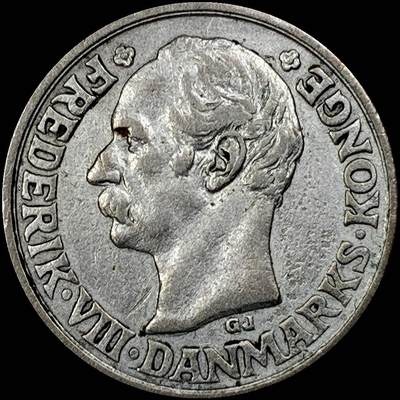 【雨安】【直播拍卖】【世界币章121期-裸币】2025-12-26 周五 19:30 保真 - [裸币各国] Denmark 丹麦 25欧尔 1907年 弗里德里克七世