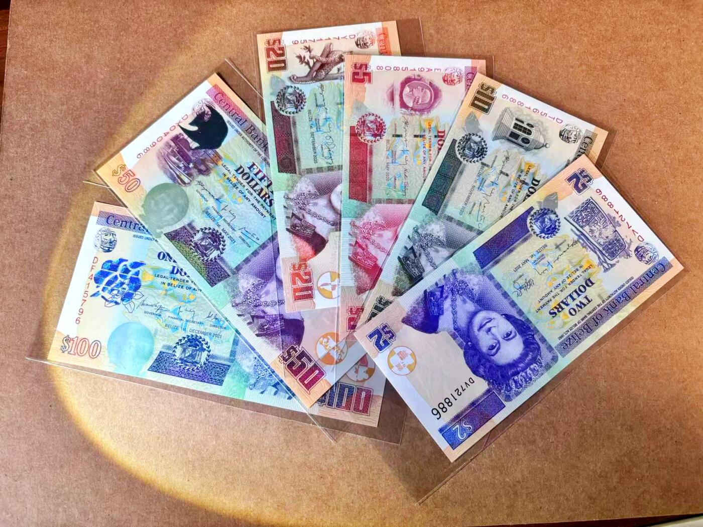 【Blue Auction】世界纸币精拍第767期——18级TOP拍卖/信誉/品质/专业/高效💫 【一组6张 含无47】伯利兹2-100元 女王 全新UNC