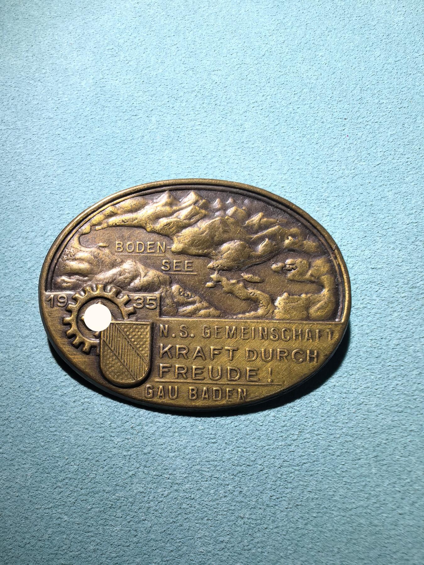 盛世勋华——号角文化勋章邮票专场拍卖第295期 德国（1939）“欢乐来自力量”组织（KdF，相当于工会）1935年博登湖旅行纪念证章 少见