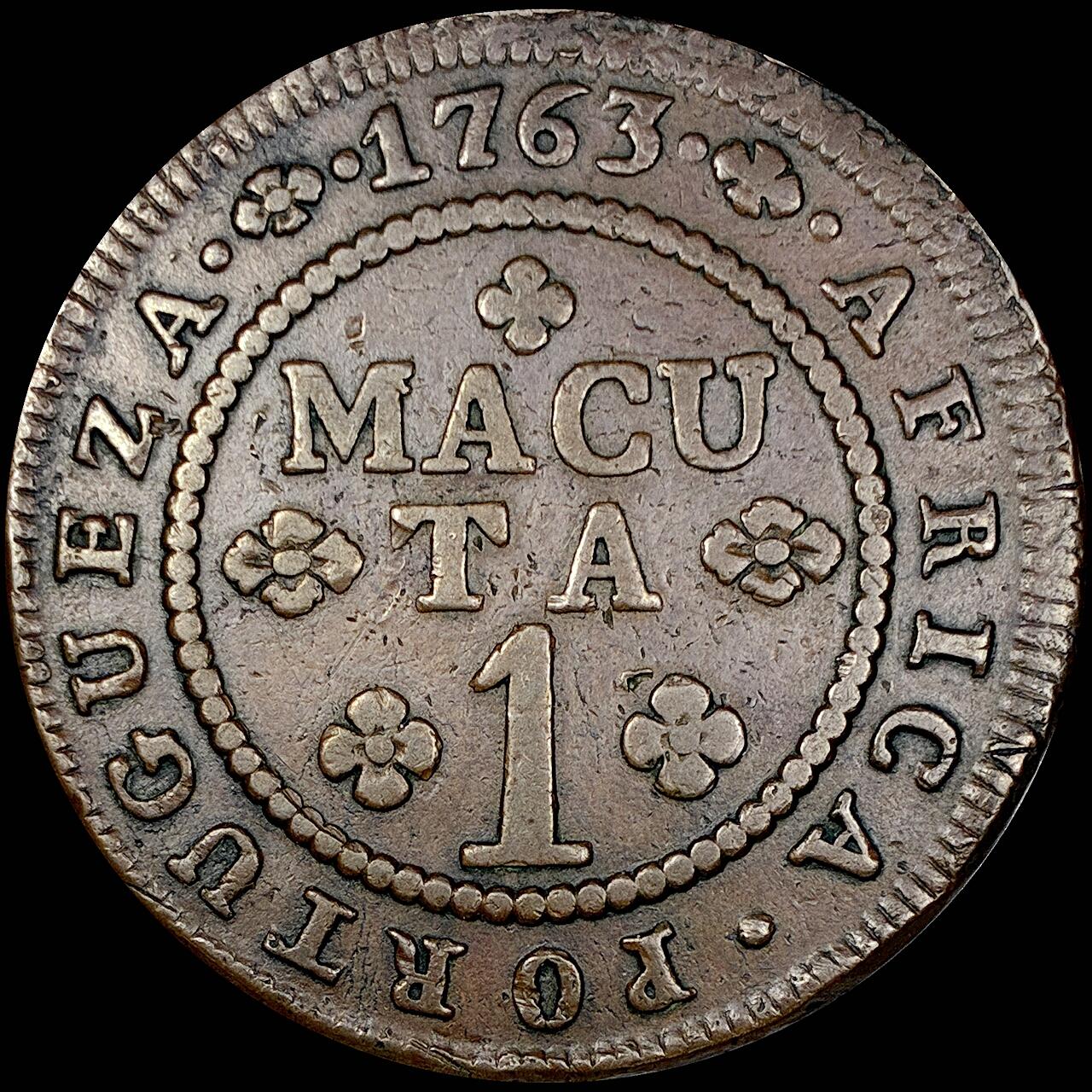 【雨安】【直播拍卖】【世界币章121期-裸币】2025-12-26 周五 19:30 保真 [裸币各国] Angola 葡属安哥拉 1Macuta 1763年 少见