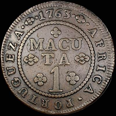 【雨安】【直播拍卖】【世界币章121期-裸币】2025-12-26 周五 19:30 保真 - [裸币各国] Angola 葡属安哥拉 1Macuta 1763年 少见