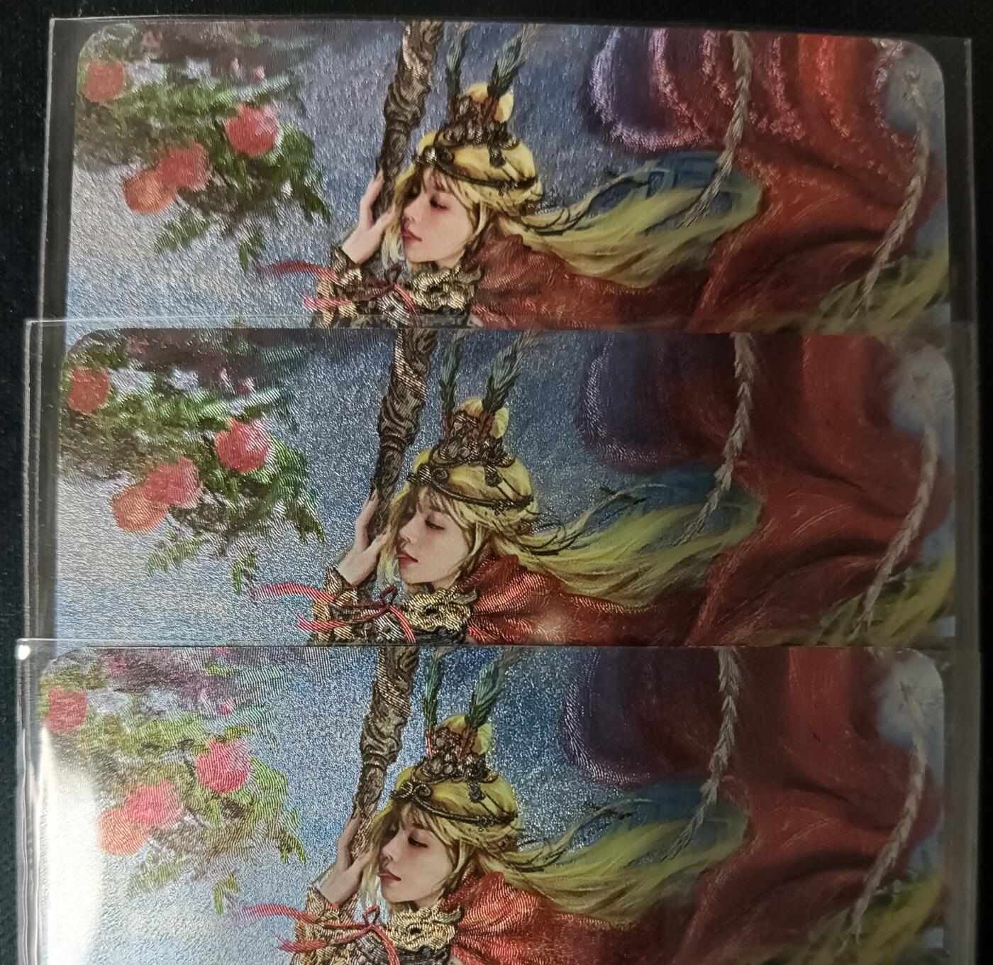 花开卡拍第53期（12月28号周日截拍，品控勿拍!!!拍品不寄存，运费5元，自制卡难免瑕疵，可能存在轻微撞角爆边等出厂瑕疵，品控介意勿拍！） 卡将 西游群芳 孙悟空 3渐变 粗闪