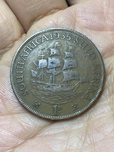 2025年第一百四十四场(总第一百七十场）品种丰富英国一线回流散币年末特拍场第一场(免佣金) - 英属南非1935年1便士(乔治五世第三版)