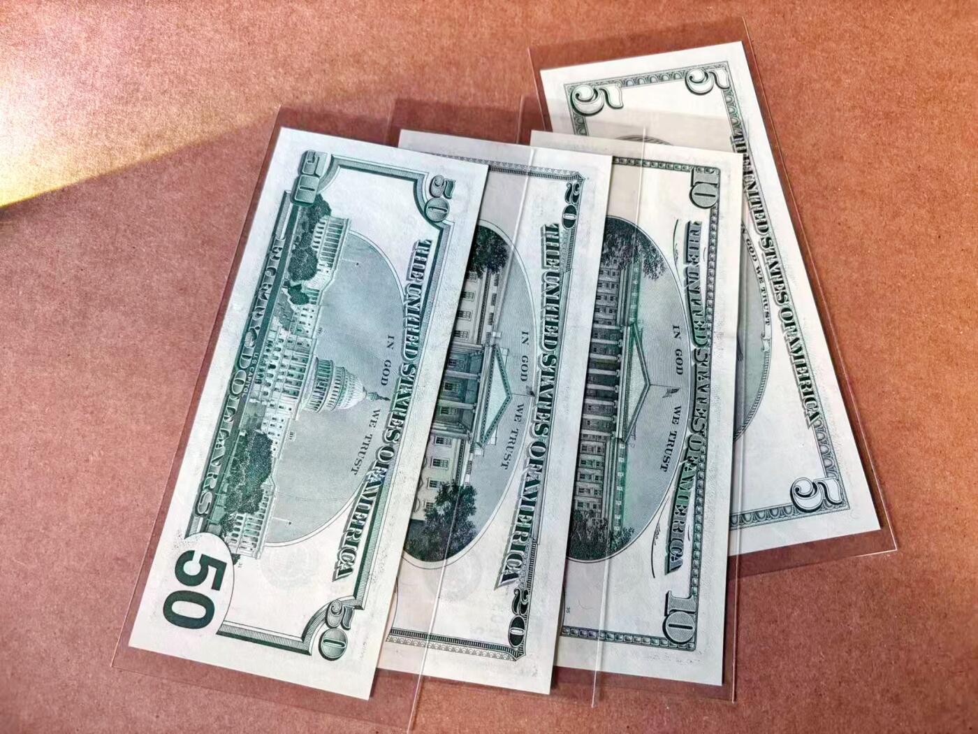 【Blue Auction】世界纸币精拍第767期——18级TOP拍卖/信誉/品质/专业/高效💫 【一组4张 含补号无47】美国 2001-06年5-50美金 UNC/UNC-